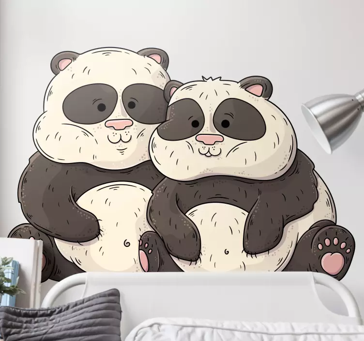 Cute Panda Friends pet wall art - TenStickers