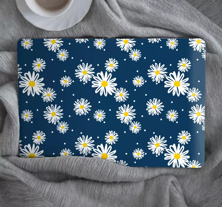 Daisy Floral Motif laptop skin - TenStickers