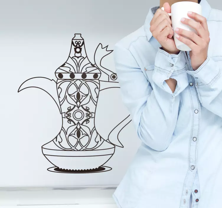 Dallah Coffee Pot Canteen Sticker - TenStickers