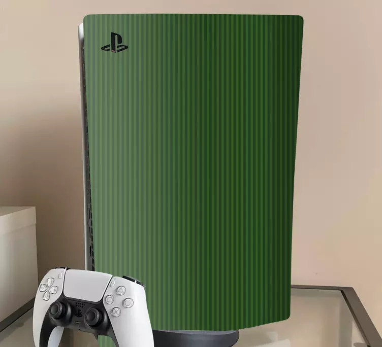 Dark green colour with stripes PS5 decal - TenStickers