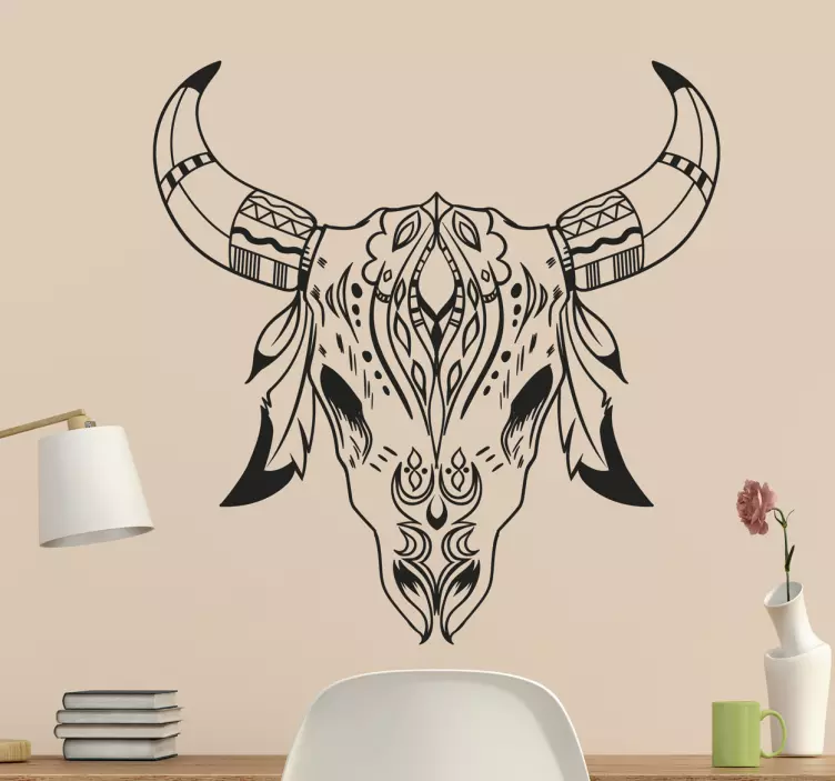Decorative Bull Skull farm animal wall sticker - TenStickers