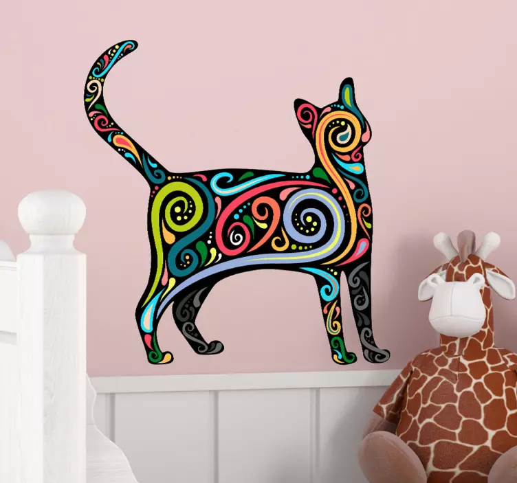 Decorative cat wall sticker - TenStickers