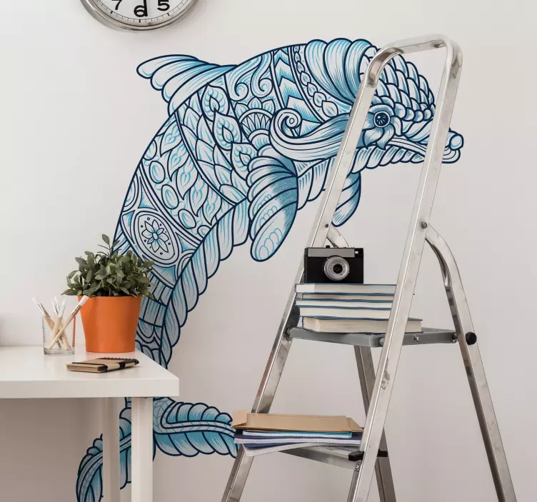 Decorative dolphin fish sticker - TenStickers