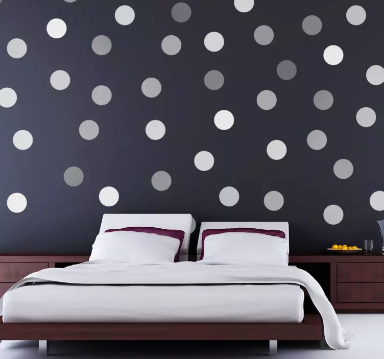 Decorative grey circles geometric wall sticker - TenStickers
