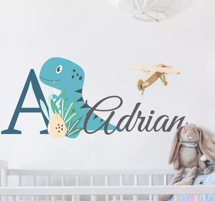 Dinosaur Personalized Name wall stickers for kid - TenStickers