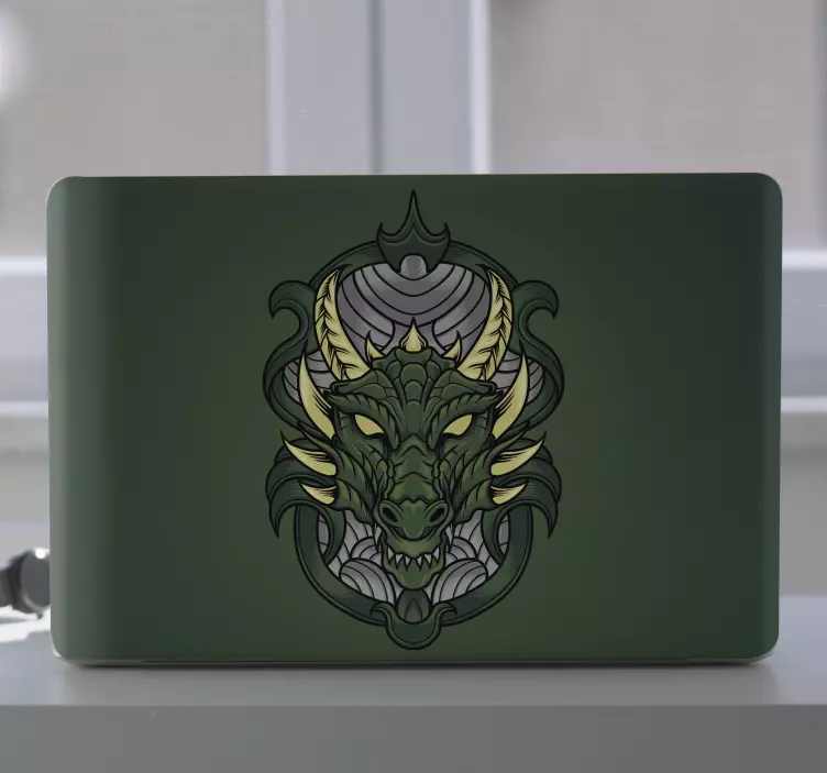 Dragon head illustration laptop skins - TenStickers