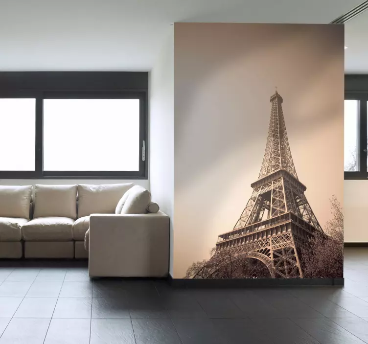 Eiffel Tower Sepia Wall Mural - TenStickers