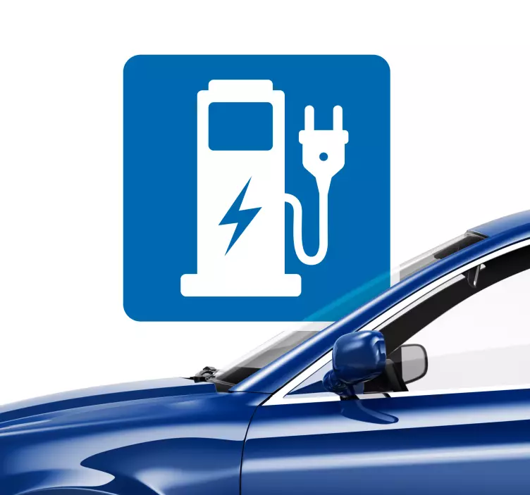 electric charging point vinyl sign - TenStickers