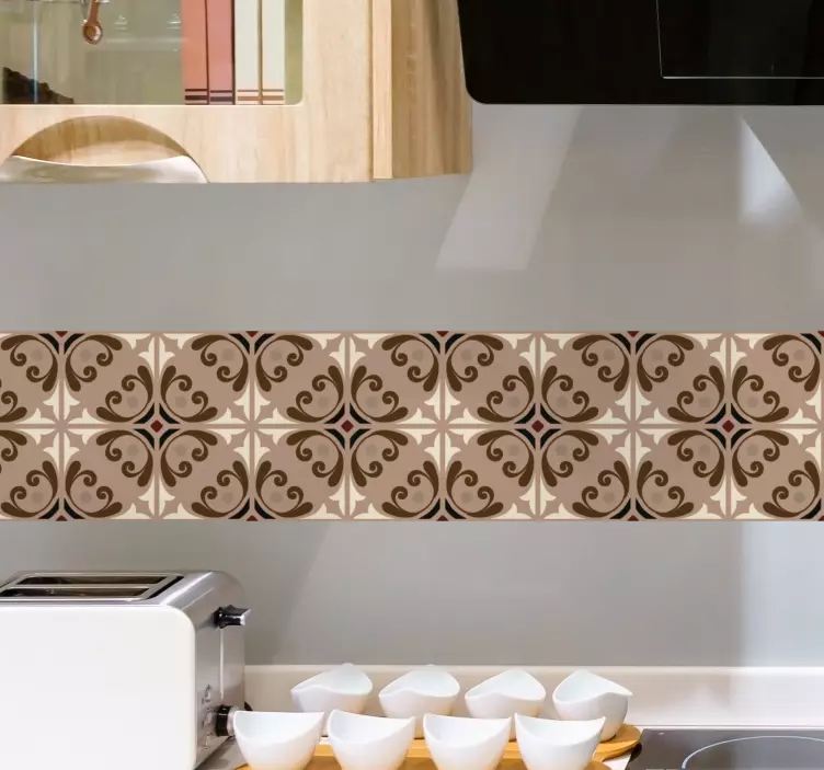 Elegant beige pattern tile sticker - TenStickers