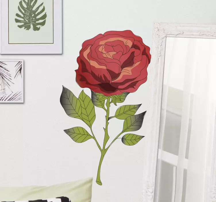 Elegant Rose Bloom flower wall sticker - TenStickers