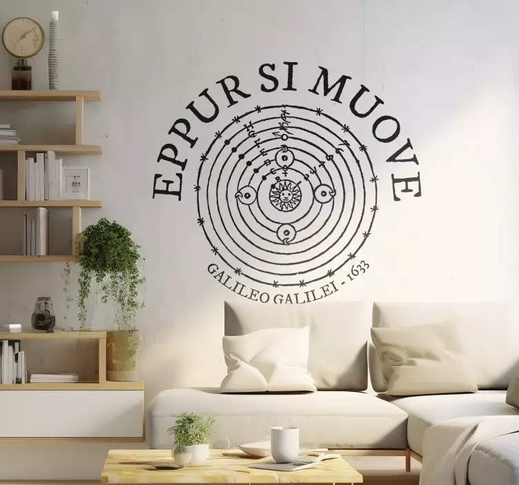 "eppur si muove" science sticker - TenStickers
