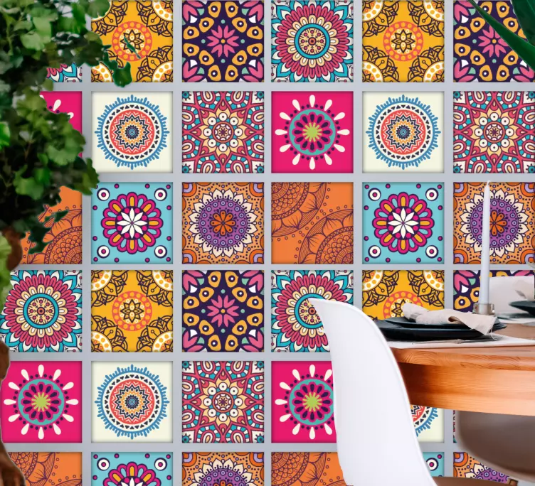 Ethnic cement design  wall sticker - TenStickers