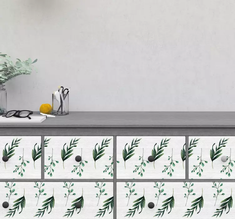 eucalyptus patterns furniture sticker - TenStickers