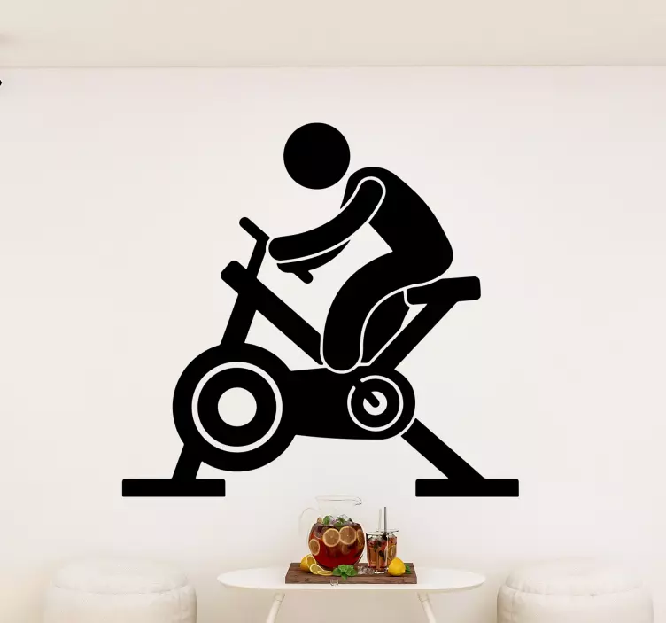 Exercise bike fitness people sticker - TenStickers