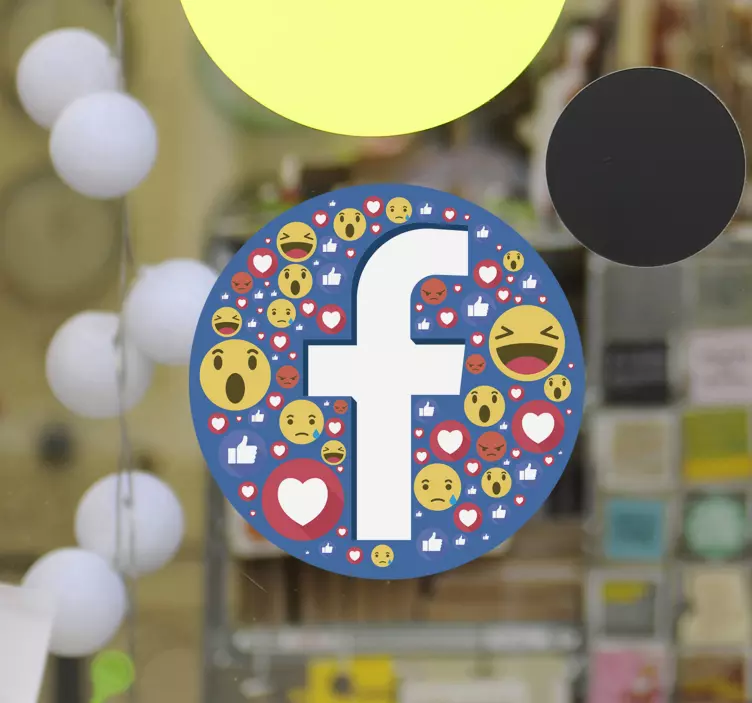 Facebook emoji logo window decal - TenStickers