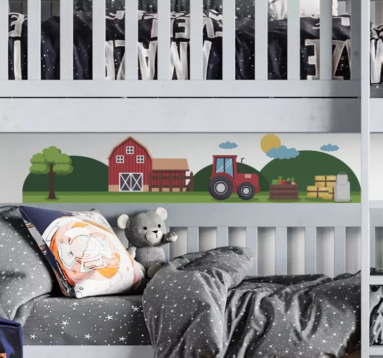 Farm animal wall sticker charming farm scene - TenStickers