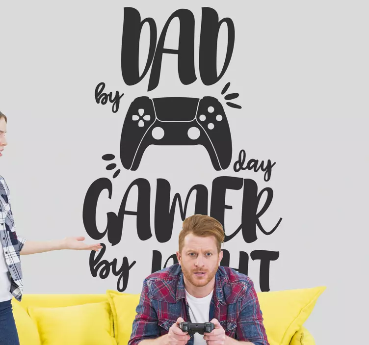 Father gaming quote wall sticker - TenStickers