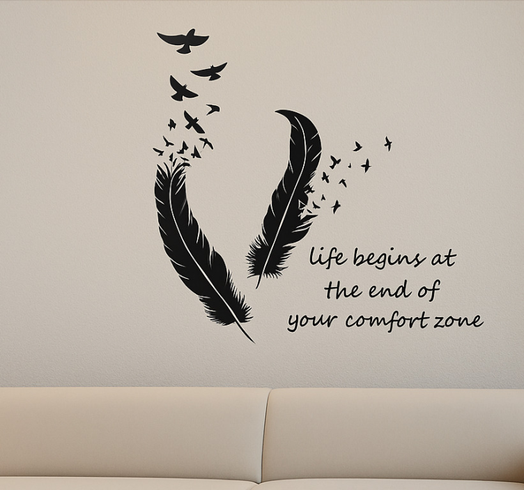 Feathers to birds living room wall sticker - TenStickers