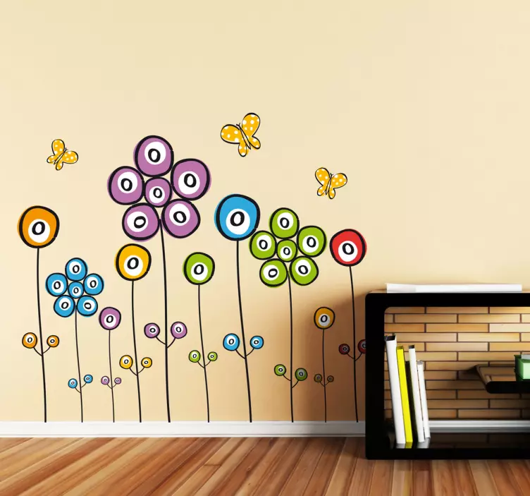 Field of flowers wall sticker - TenStickers