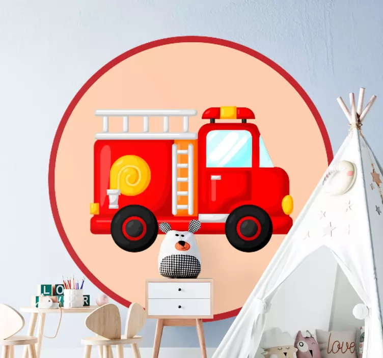 Fire Truck Artwork wall stickers for kid - TenStickers