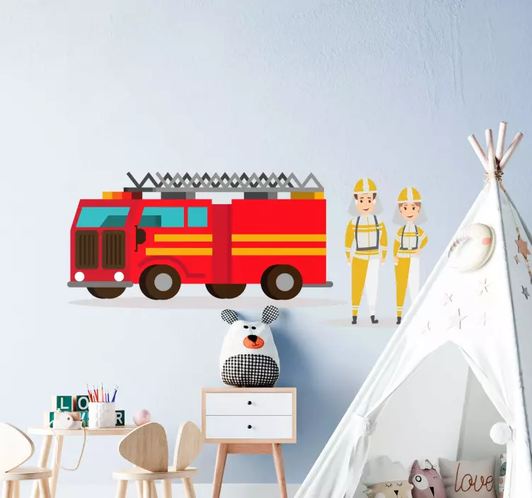 Fire Truck Heroes wall stickers for kid - TenStickers