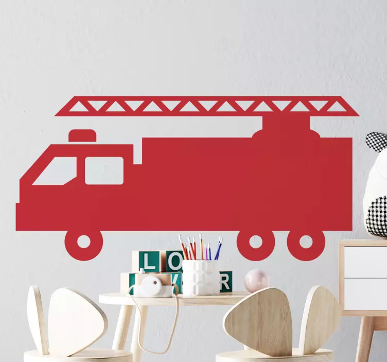 Fire Truck Silhouette object sticker - TenStickers