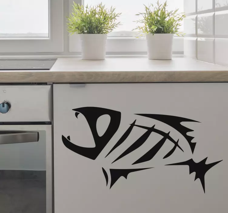 Cool Fish Skeleton Sticker - TenStickers