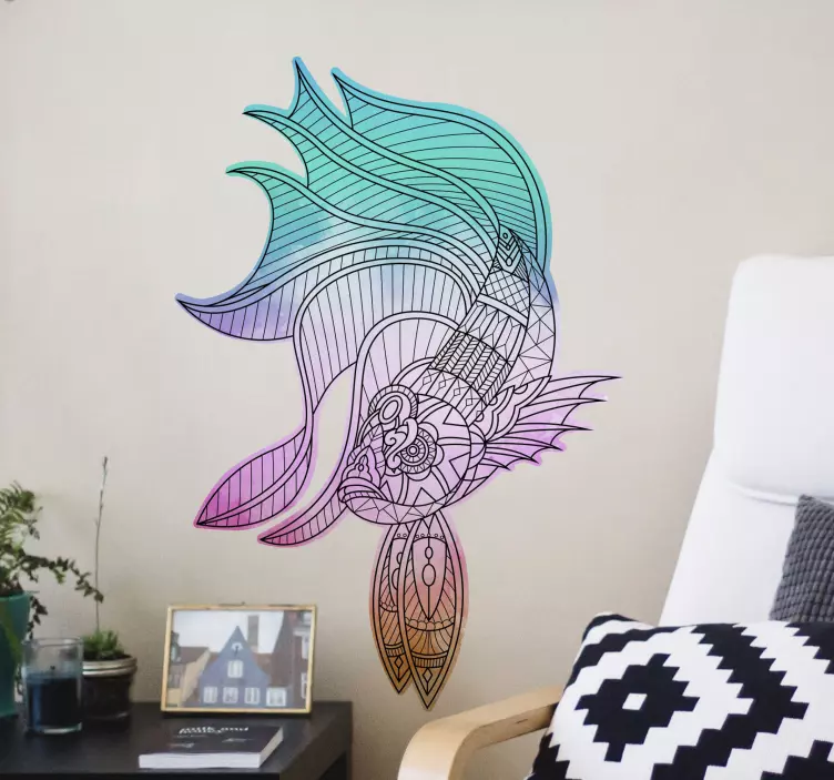 Fish wall sticker colorful fish design - TenStickers