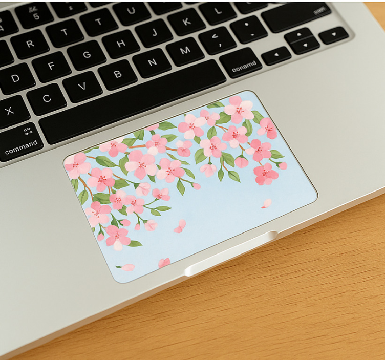 Floral fingerprint cover Touchpad sticker - TenStickers