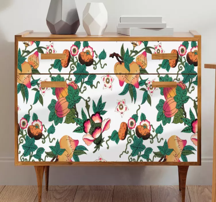 Floral Pattern Accents furniture sticker - TenStickers