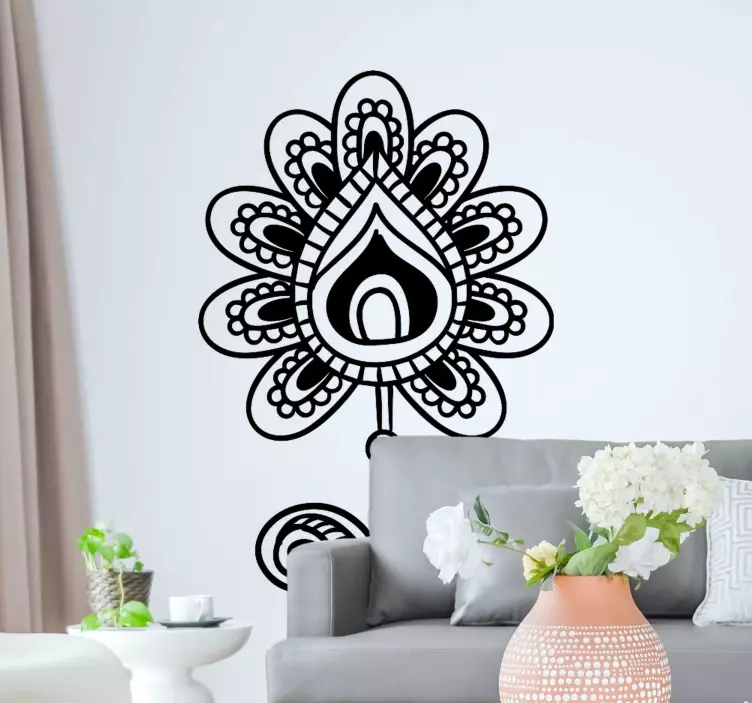 Floral Pattern Motif decoration wall sticker - TenStickers