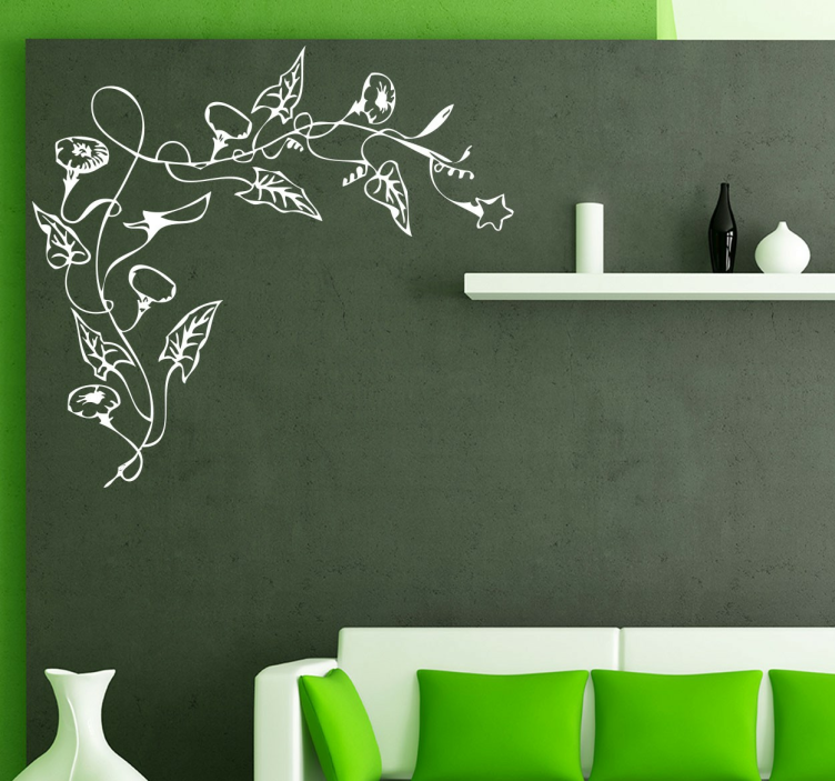 Floral Vine Corner Decal - TenStickers