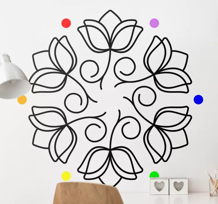 Flower of life with colorful dots wall sticker - TenStickers