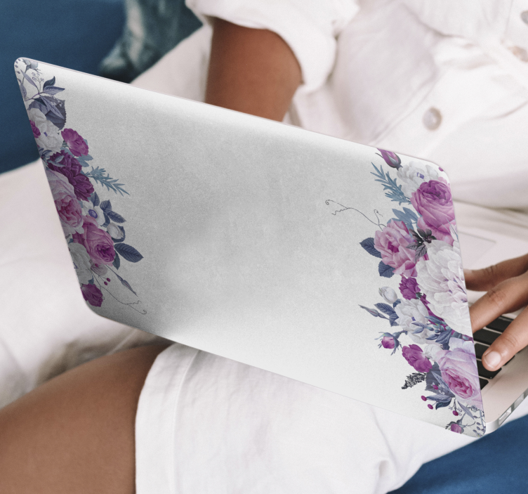 Flowers frame laptop skins - TenStickers