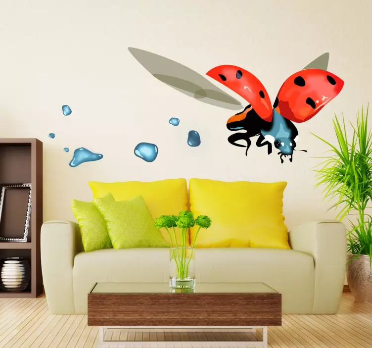 Flying Ladybird Sticker - TenStickers