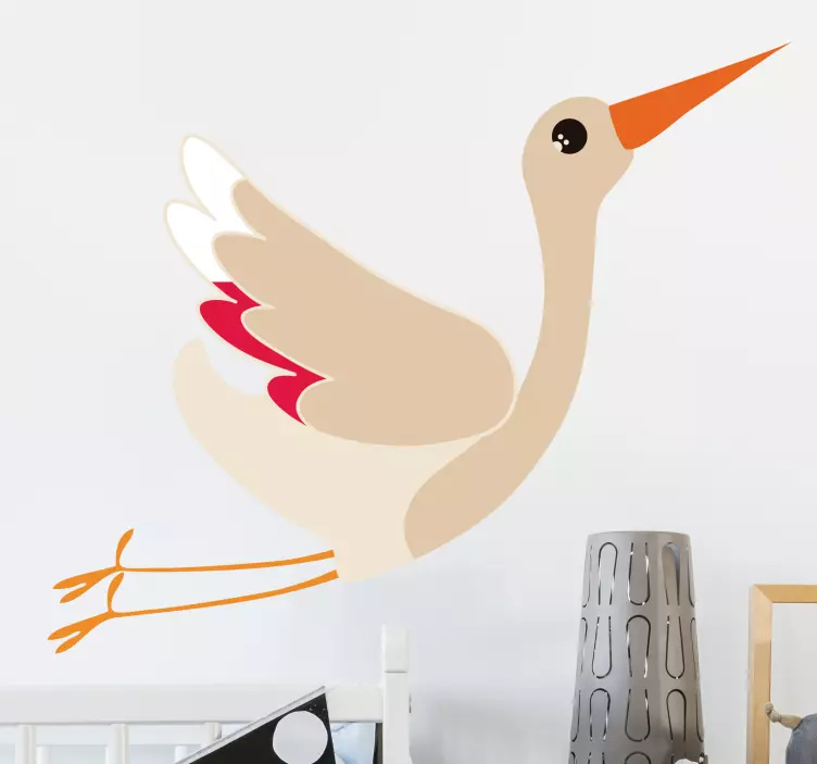 Flying Stork Wall Sticker - TenStickers