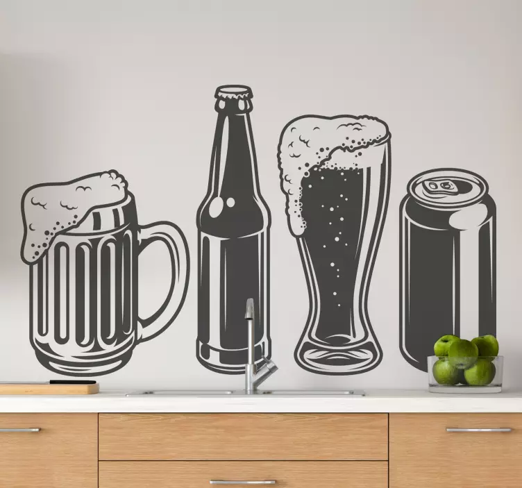 Food sticker beer mug glasses - TenStickers