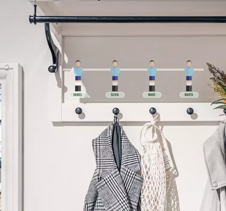 football table characters coat hanger stickers - TenStickers