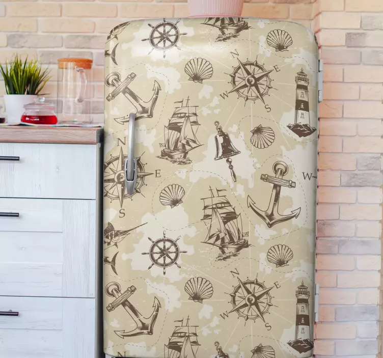 Fridge sticker nautical themed design - TenStickers