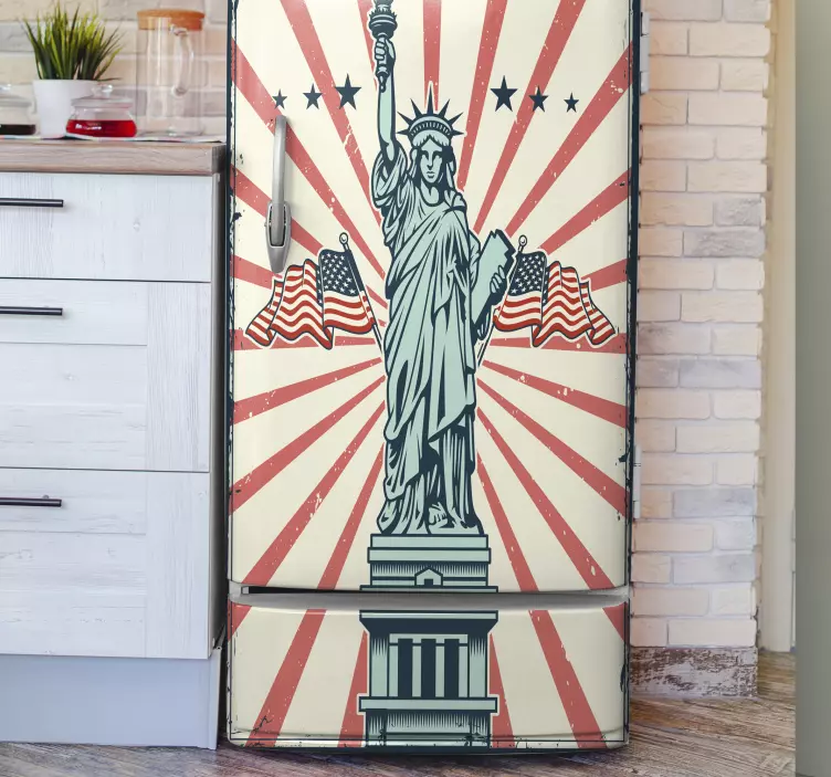 Fridge sticker statue of liberty design - TenStickers