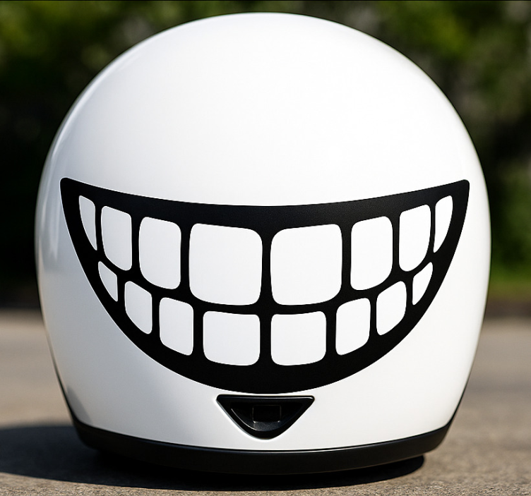 Funny teeth design motorcycle sticker - TenStickers