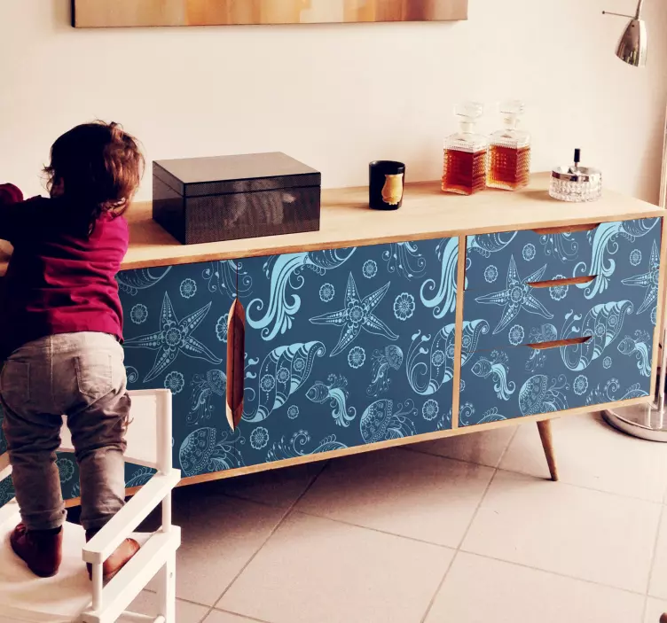 Furniture sticker marine pattern design - TenStickers