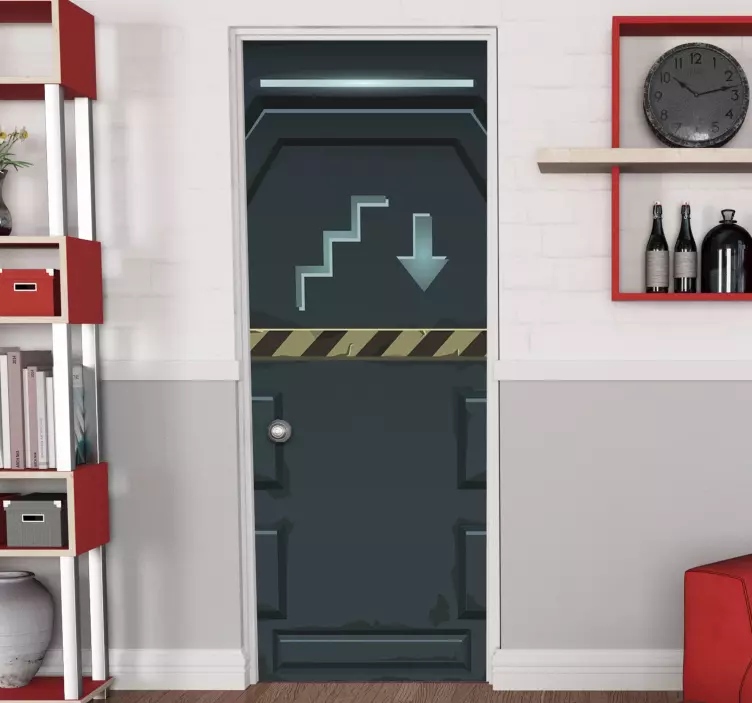 Futuristic door vinyl decal - TenStickers