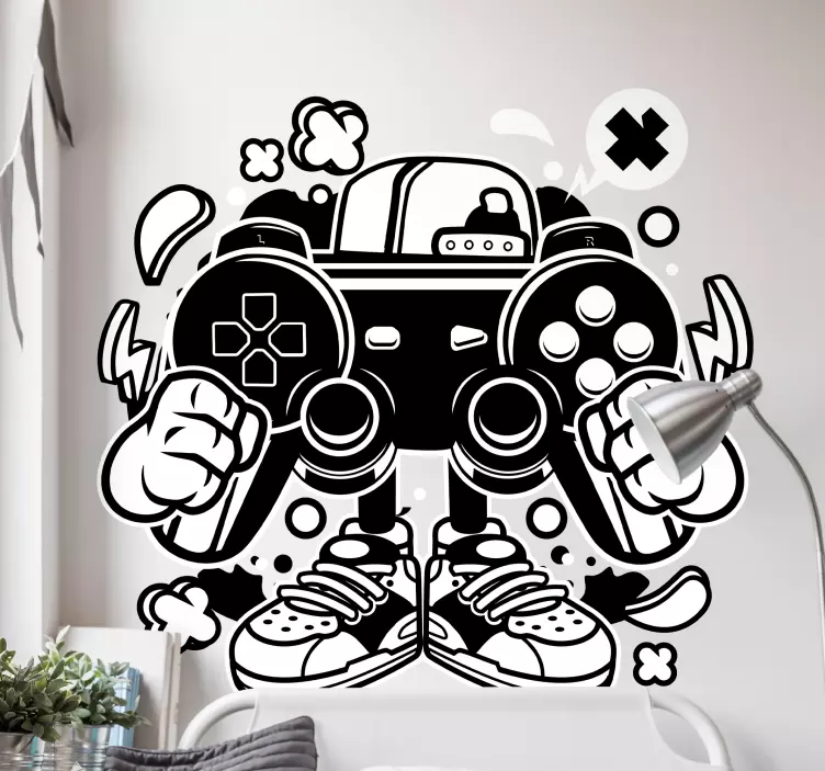 Gaming cartoon video gaming wall sticker - TenStickers