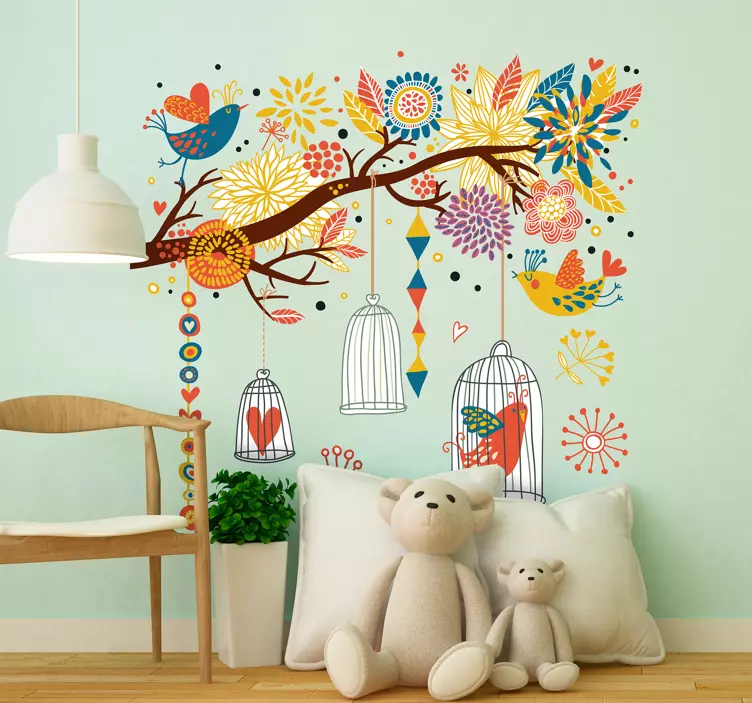 Garden of Birds  wall Sticker - TenStickers