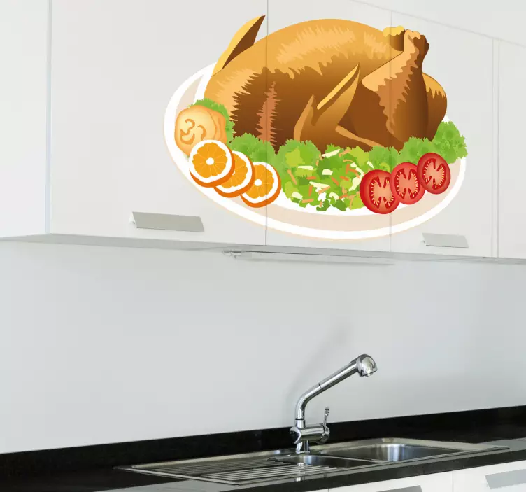Garnished Roast Chicken Decal - TenStickers