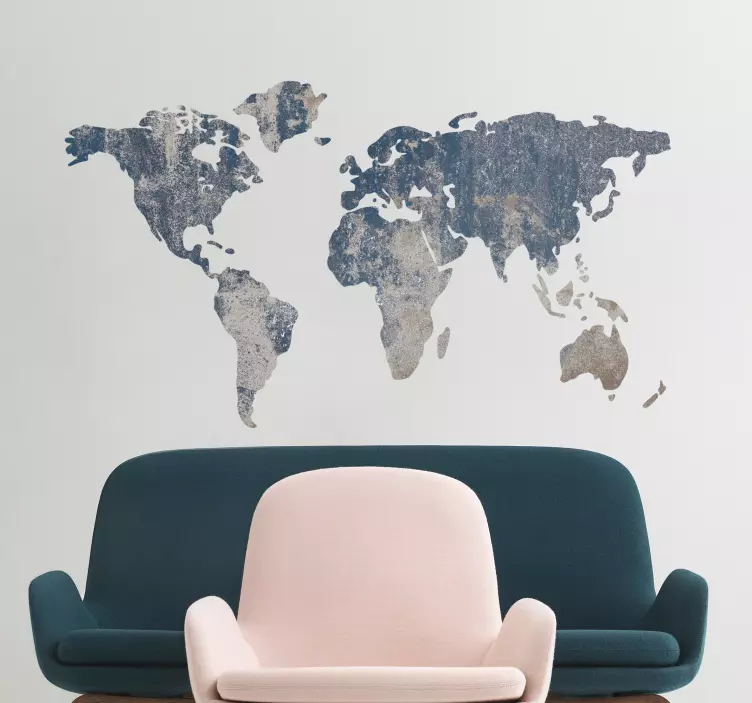 Gemstone World Map Wall Sticker - TenStickers