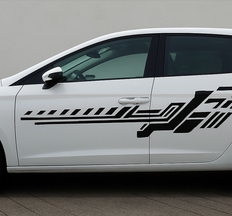 Tribal black stripes car sticker - TenStickers