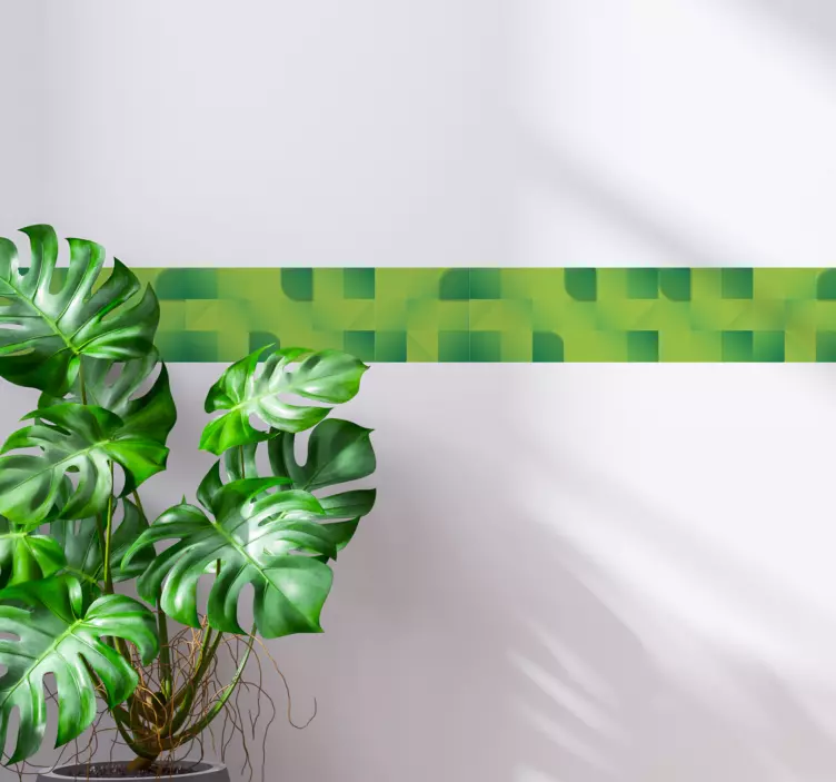 Geometric Green Pattern wall border sticker - TenStickers
