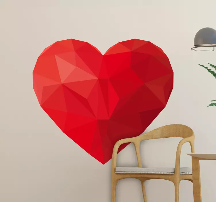Geometric Heart Shape love sticker - TenStickers